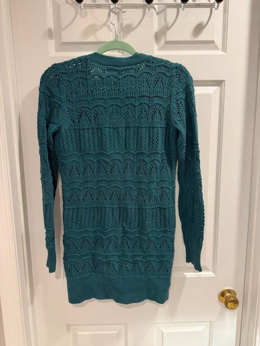 LC Lauren Conrad Teal Pointelle Cardigan sz S - Picture 3 of 3